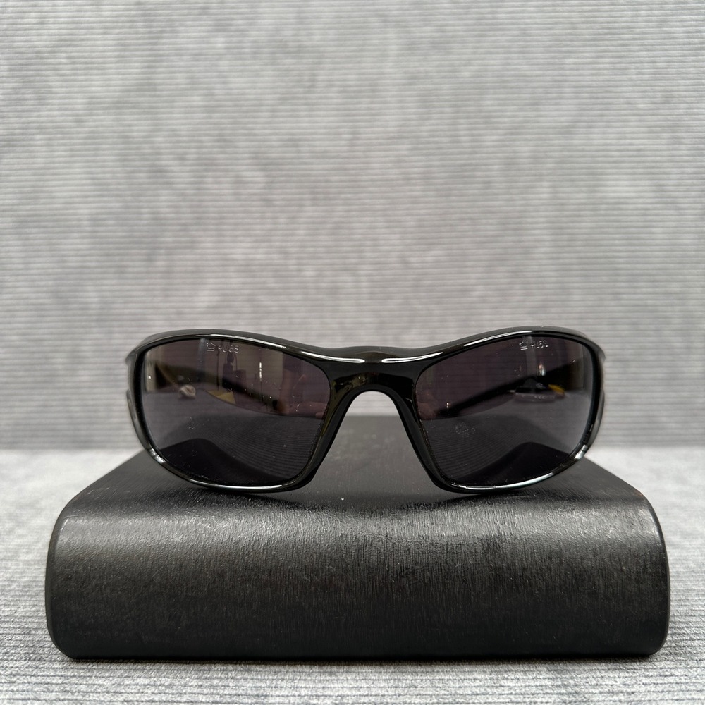 Bolle Y2K Sunglasses Black Wrap Around Sport Frame Dark Tint Lenses 0313 Vtg